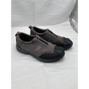 RYKA Sneakers Womans Sz 8 Leather and Fabric Upper Zip Up Grey Pink